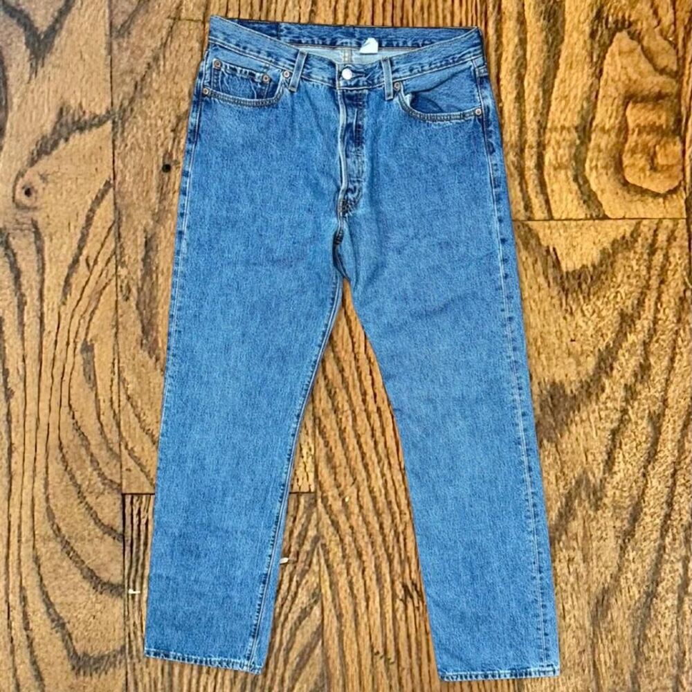 Vintage Levi’s 501 XX Button Fly Mid Rise Straight Leg Blue Jeans